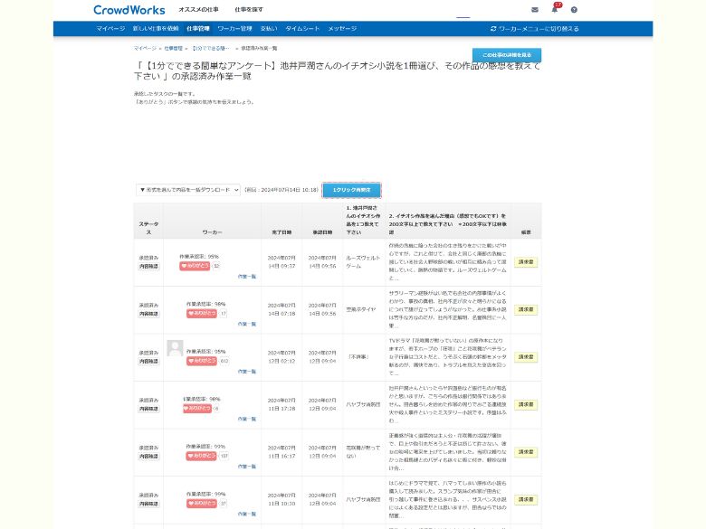 クラウドワークス アンケート